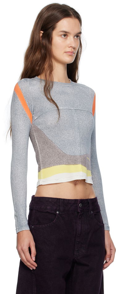T-shirt Eckhaus Latta Eckhaus Latta Lapped Baby Crewneck T-Shirt Grå | 9100-EL-PF25-V -, 1