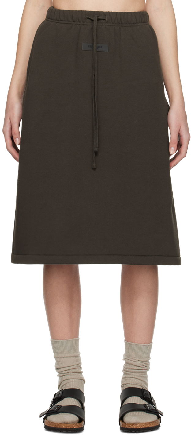 Nederdel Fear of God Fear of God ESSENTIALS Drawstring Midi Skirt Brun | 160BT225030FW