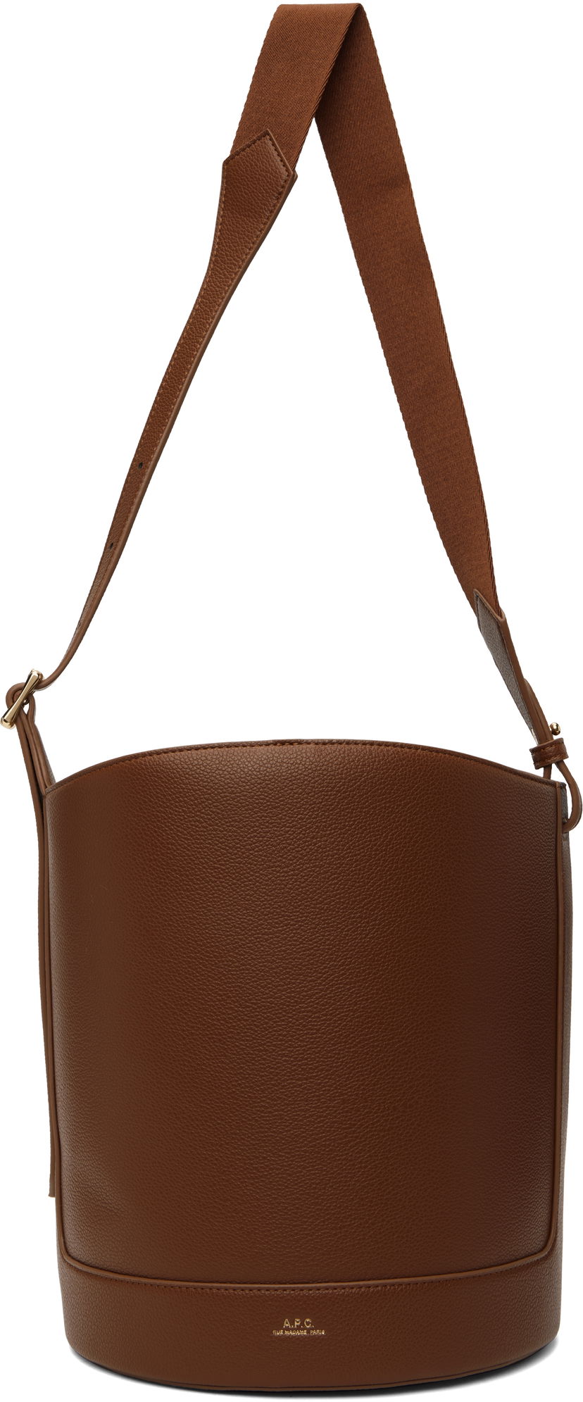 Skuldertaske A.P.C. Leather Bucket Bag Brun | PUABO-F61888