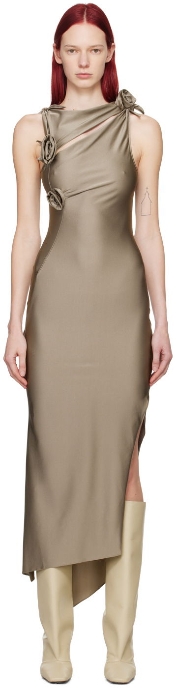 Kjole Coperni Flower Detail Maxi Dress Brun | COPR44545