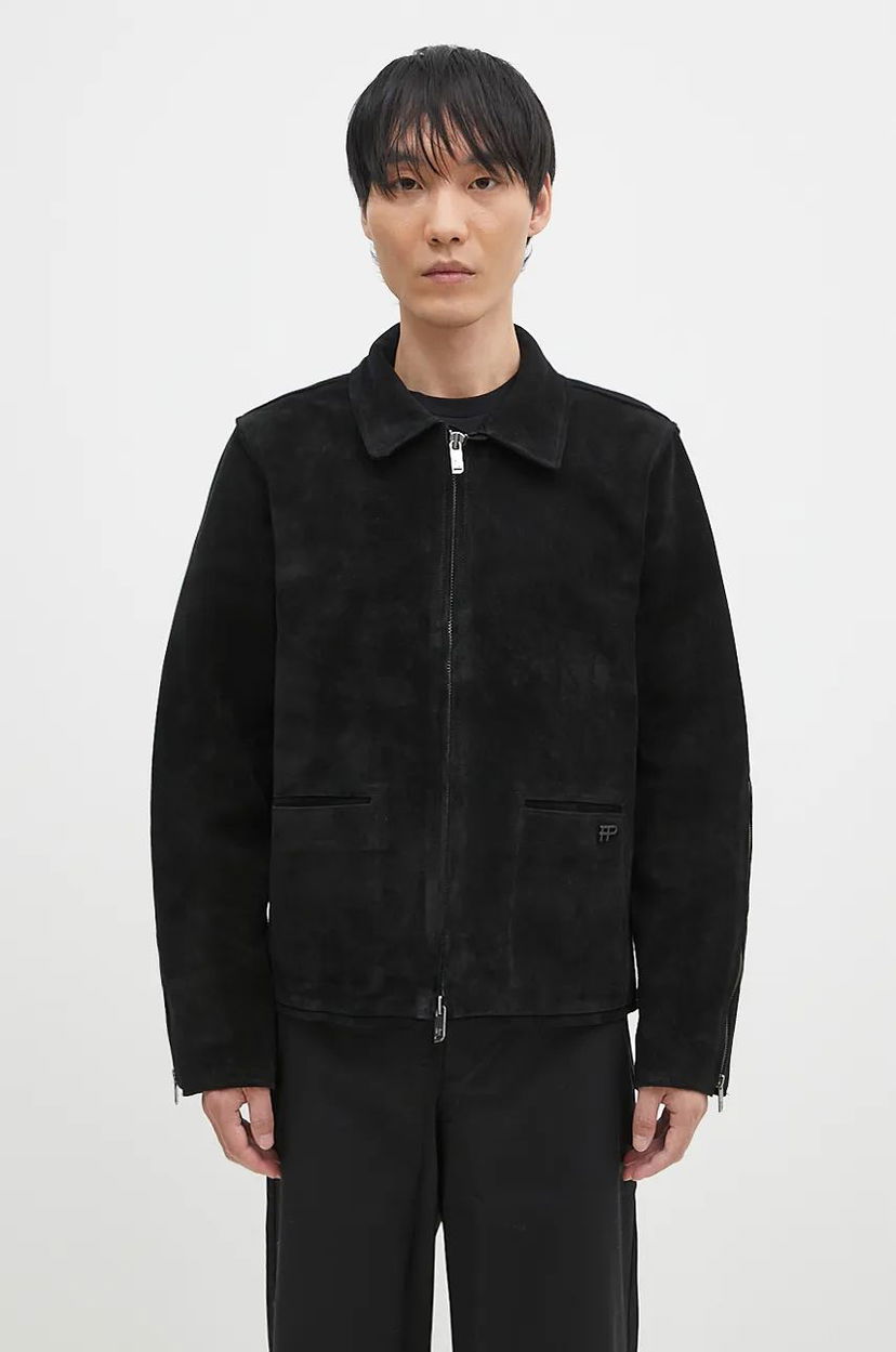 Jakke Filling Pieces Leather Jacket Suede Sort | 75922791861