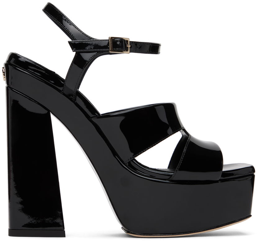 Tilbehør Jimmy Choo Jimmy Choo Ellison/PF 140 Platform Heeled Sandals Sort | ELLISON/PF 140 PAT