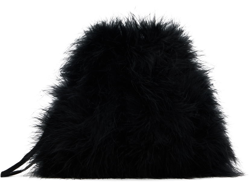 Håndtaske Yves Salomon Yves Salomon Mini Feather Pouch Sort | 26W24EAA300XXPLUX