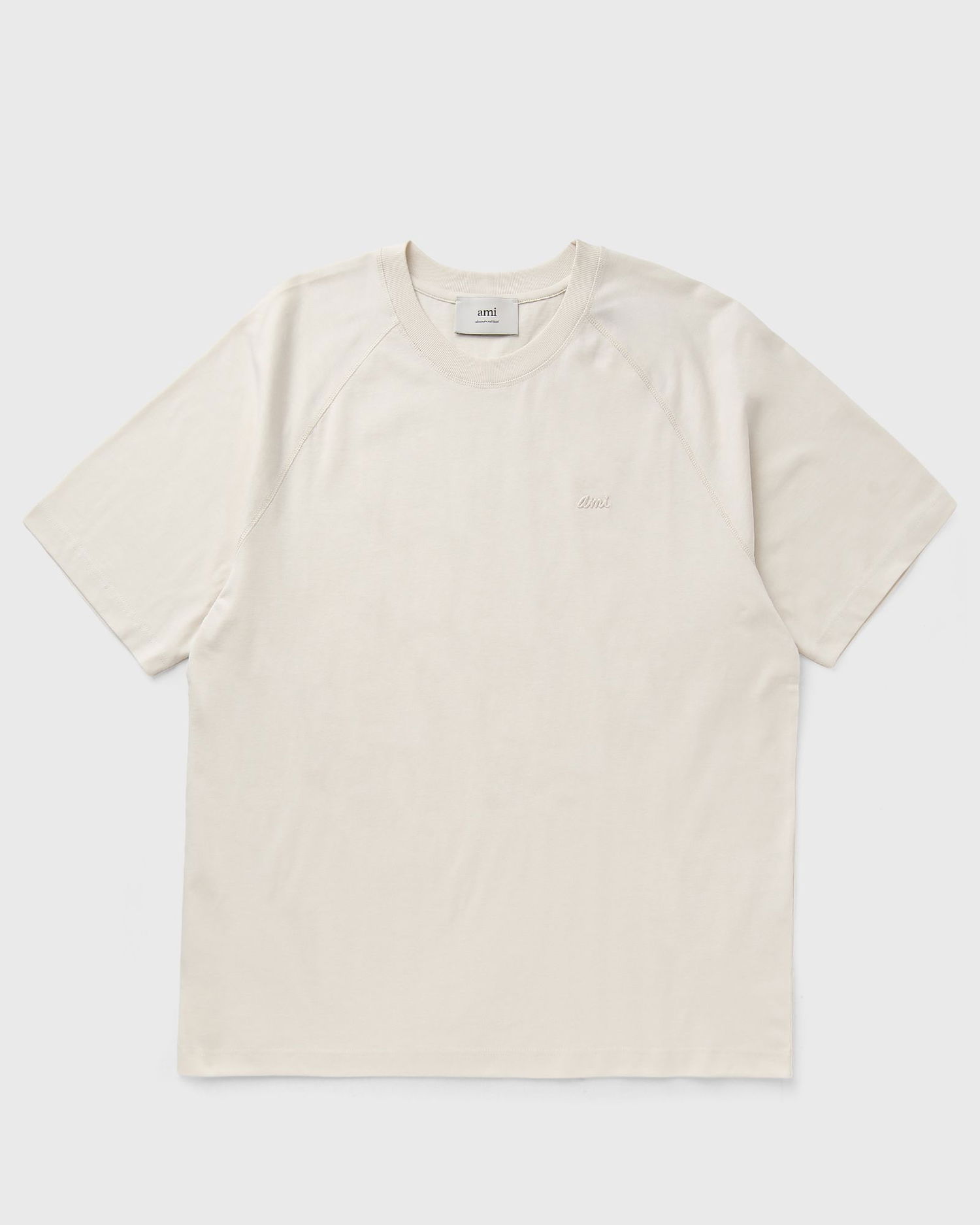 T-shirt AMI Short Sleeve Flatlock Finish T-Shirt Beige | UTS334.JE0172-185, 1