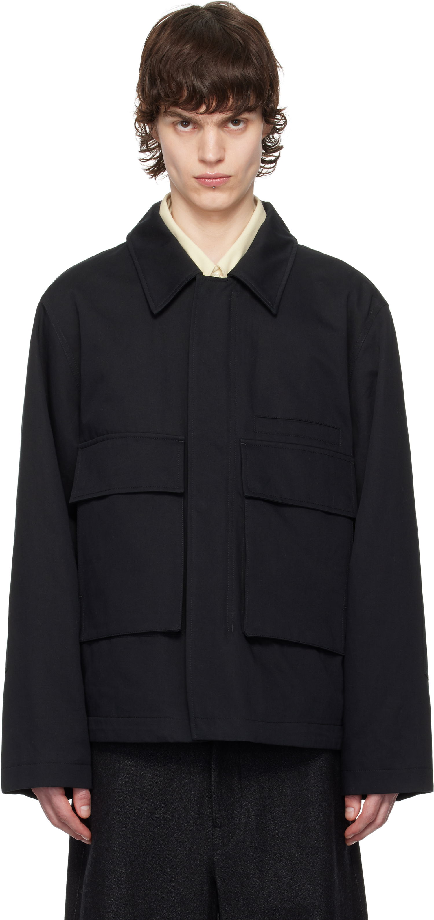Jakke LEMAIRE Lemaire Quilted Jacket with 3D Pockets Sort | OW1108 LF1309, 0