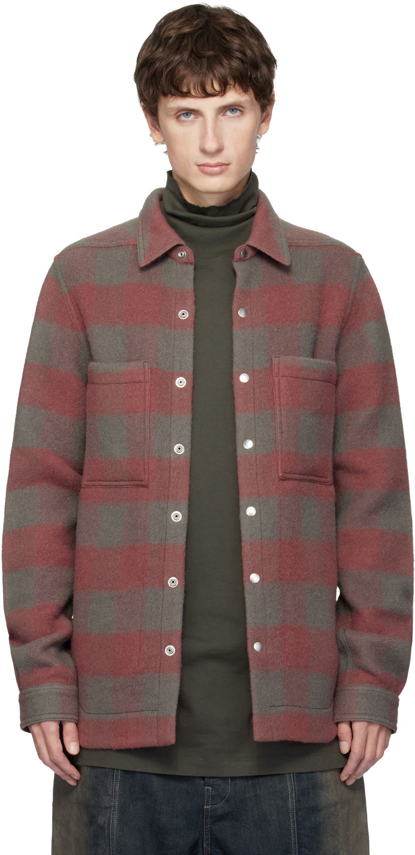 Skjorte Rick Owens Concordians Checked Wool Shirt Flerfarvet | RU02E1744 WJP