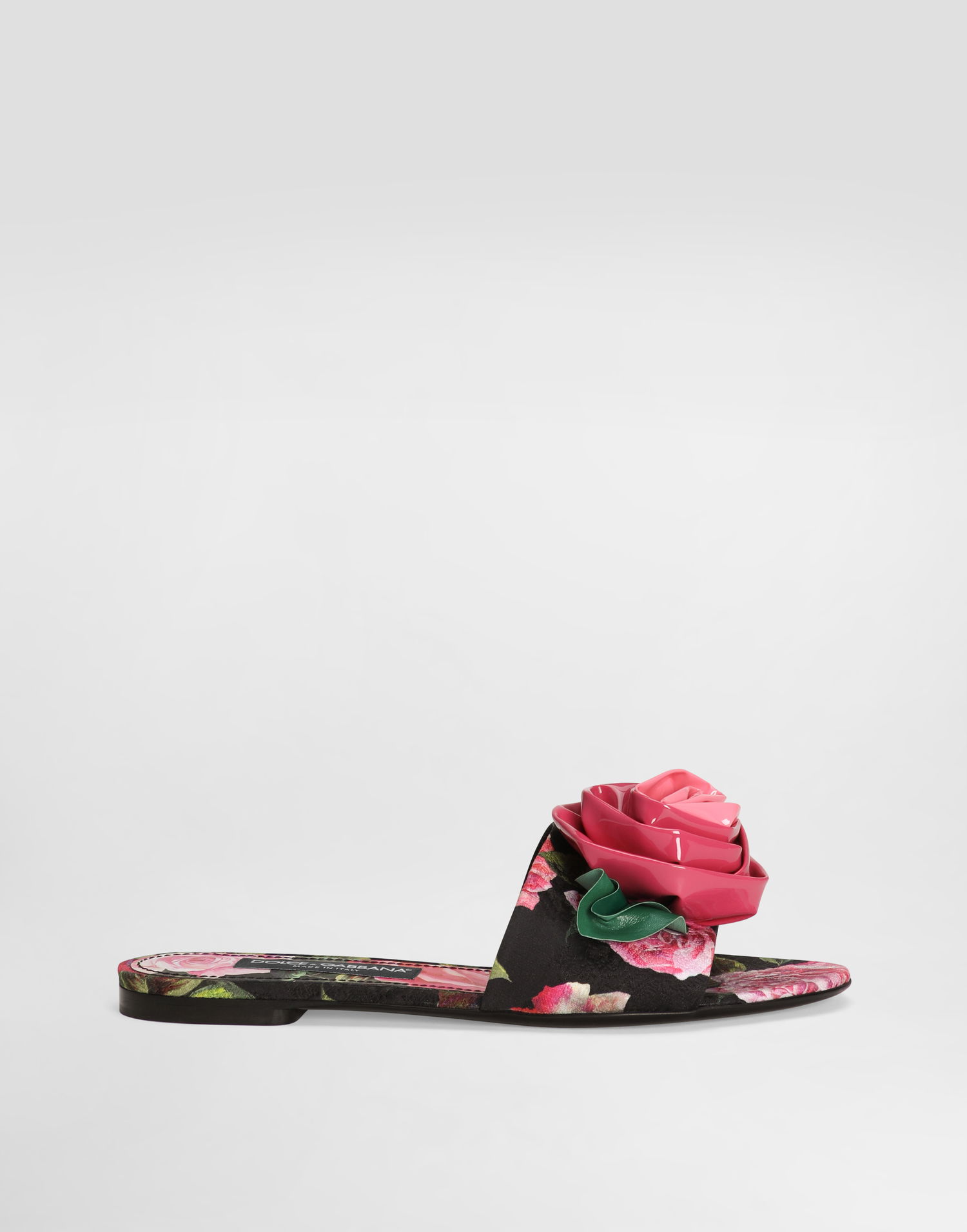 Tilbehør Dolce & Gabbana Dolce & Gabbana Printed Brocade Rose Slides Flerfarvet | CQ0634A6N91HN5IG, 0