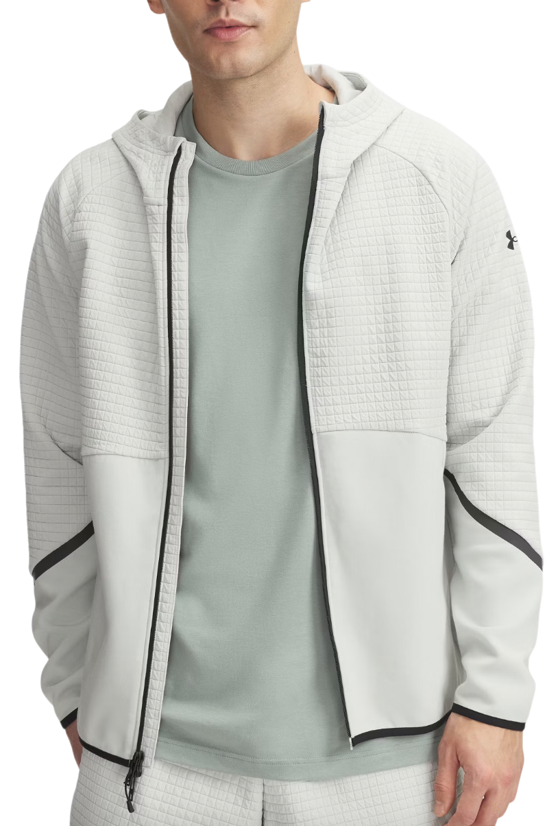 Sweatshirt Under Armour Unstoppable Fleece Grid Full-Zip Hoodie Grå | 1386543-377