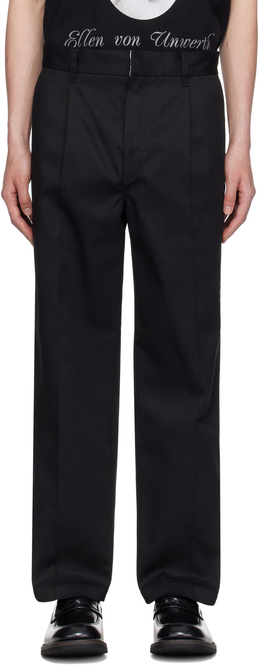 Bukser WACKO MARIA WACKO MARIA x Dickies Edition Pleated Trousers Sort | 25SS-WMP-DC01