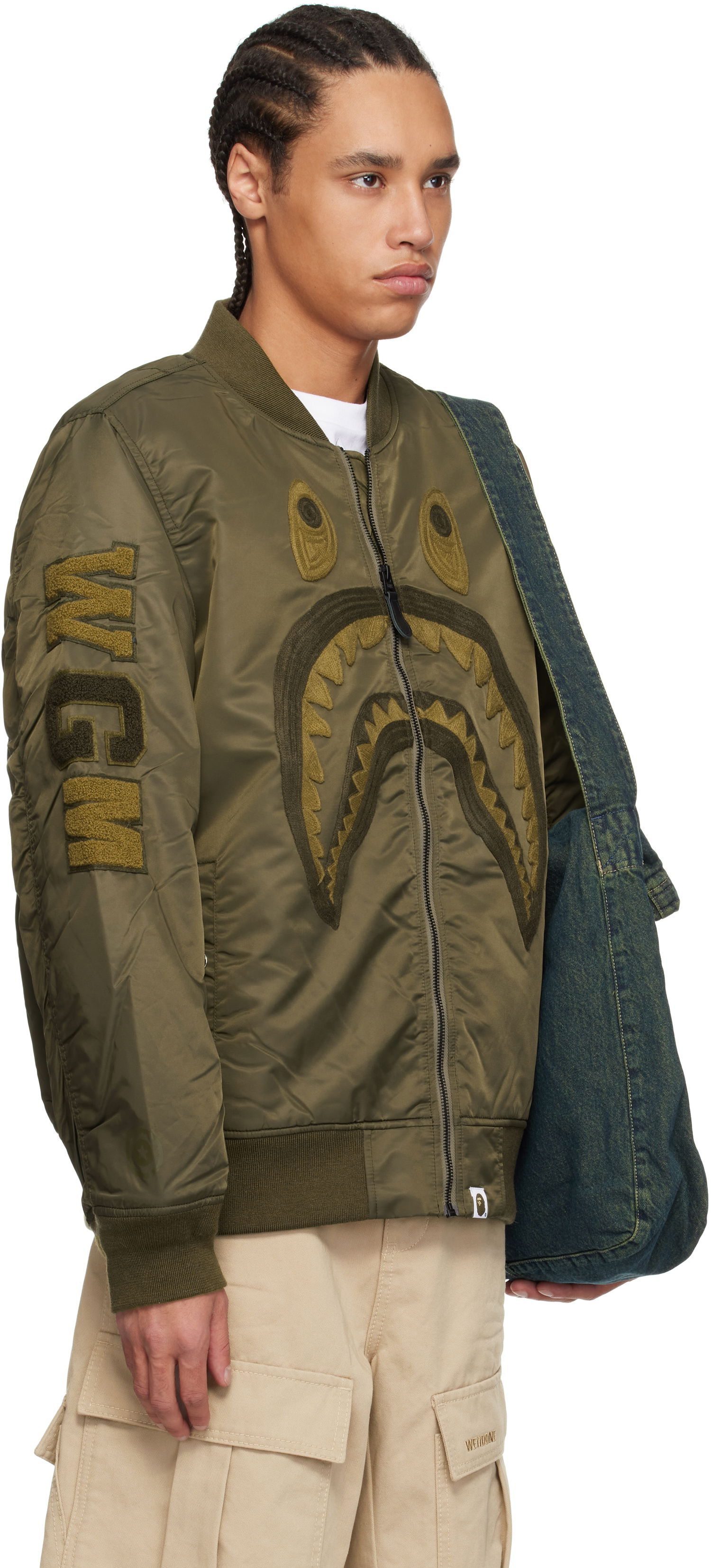 Bomberjakke BAPE BAPE Shark MA-1 Bomber Jacket Grøn | 001HJK801006M, 1