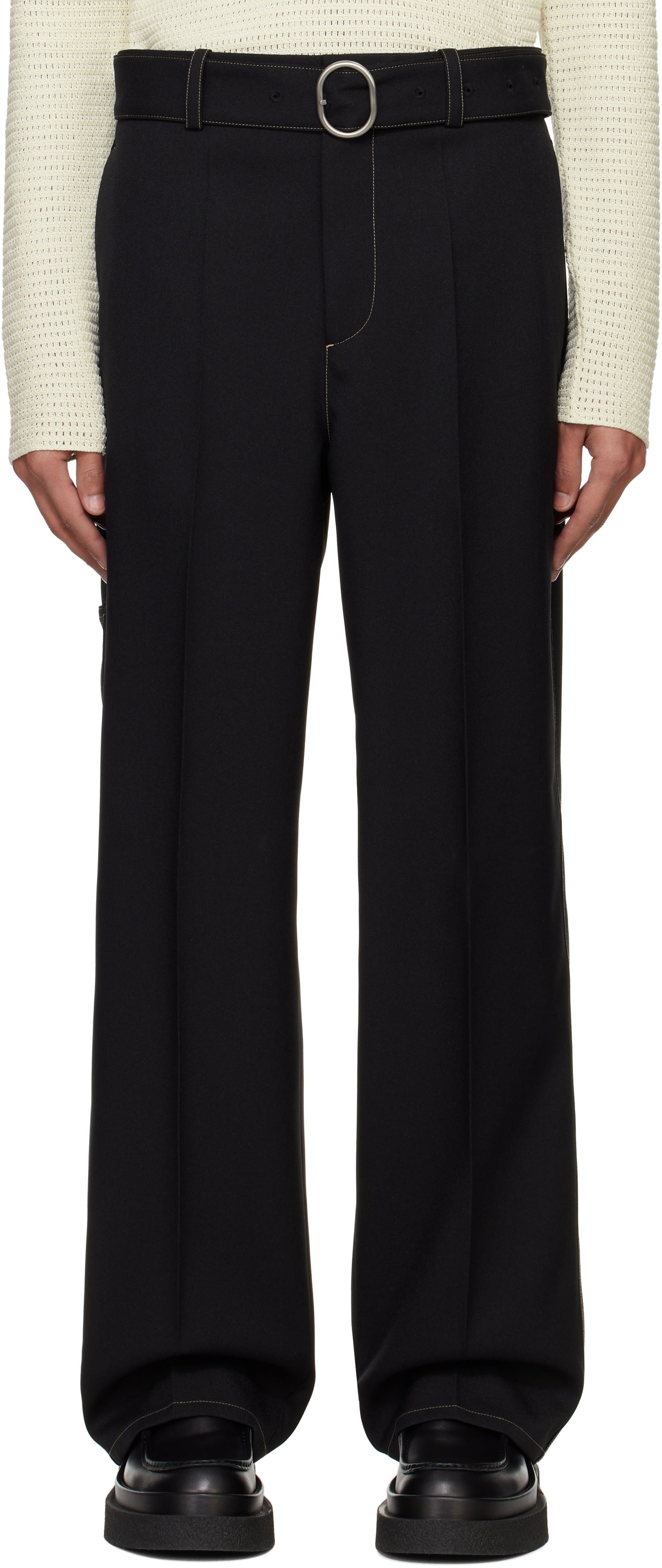 Bukser Jil Sander Jil Sander Belted Trousers Sort | J22KA0255_J70001, 0