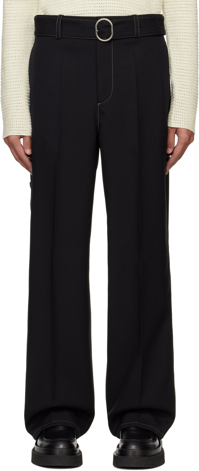 Bukser Jil Sander Jil Sander Belted Trousers Sort | J22KA0255_J70001
