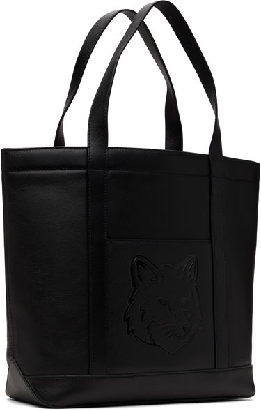 Mulepose MAISON KITSUNÉ Maison Kitsuné Fox Head Leather Medium Tote Sort | OW05110LC0045, 1