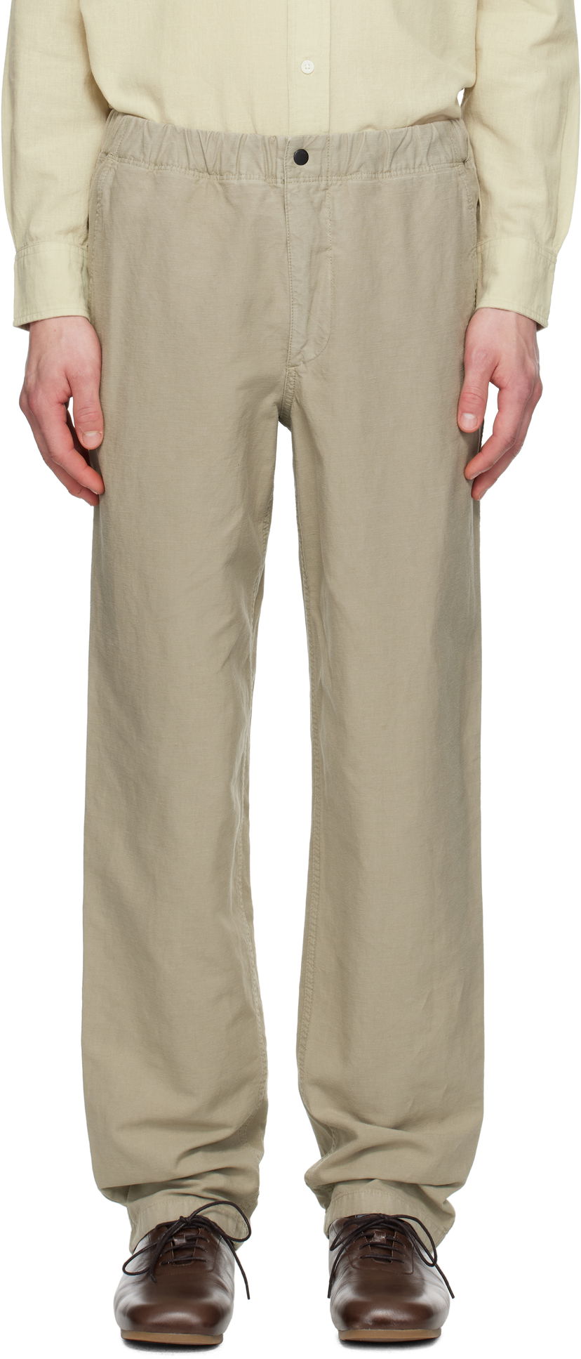 Bukser NORSE PROJECTS Norse Projects Ezra Relaxed Cotton Linen Trousers Beige | N25-0420