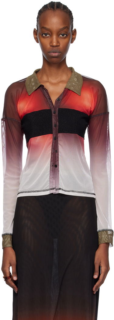 Polo skjorte Ottolinger Ottolinger Semi-Sheer Long Sleeve Polo Rød | 103401, 0