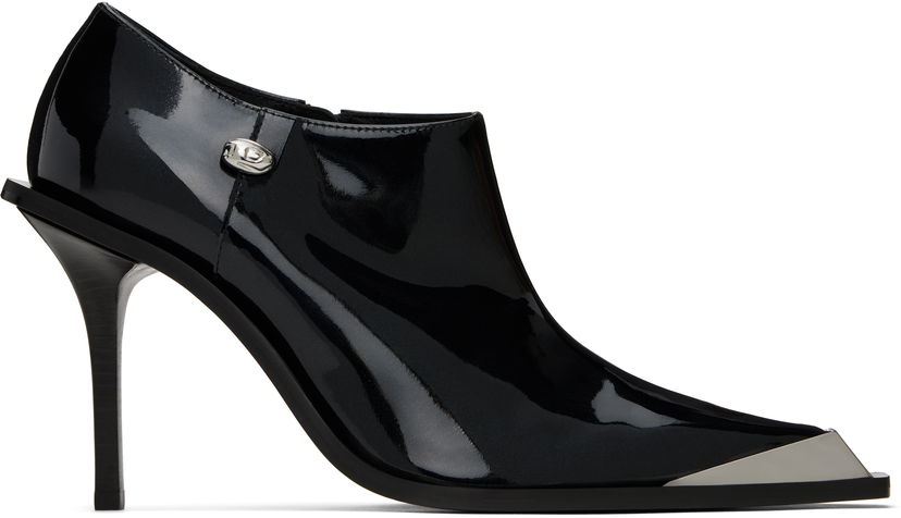 Tøj Diesel Diesel D-Tona SC Patent Leather Heeled Ankle Boots Sort | Y03531 PS598 D-TONA D-TONA SC