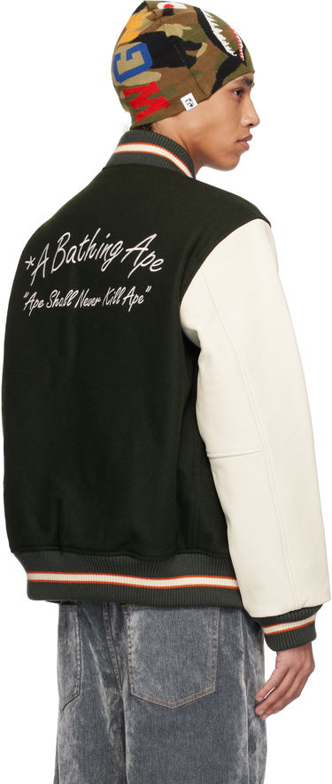 Bomberjakke BAPE A Bathing Ape Varsity Bomber Jacket Grøn | 001HJK801001M, 2
