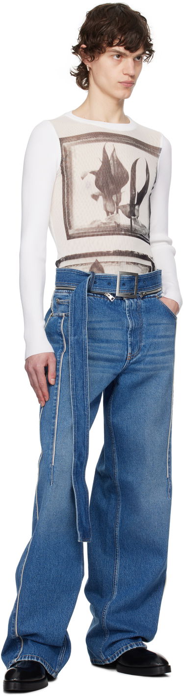 T-shirt Jean Paul Gaultier Jean Paul Gaultier Flowers Cadres T-Shirt Hvid | 25/33-F-TO259-T579-010200, 4