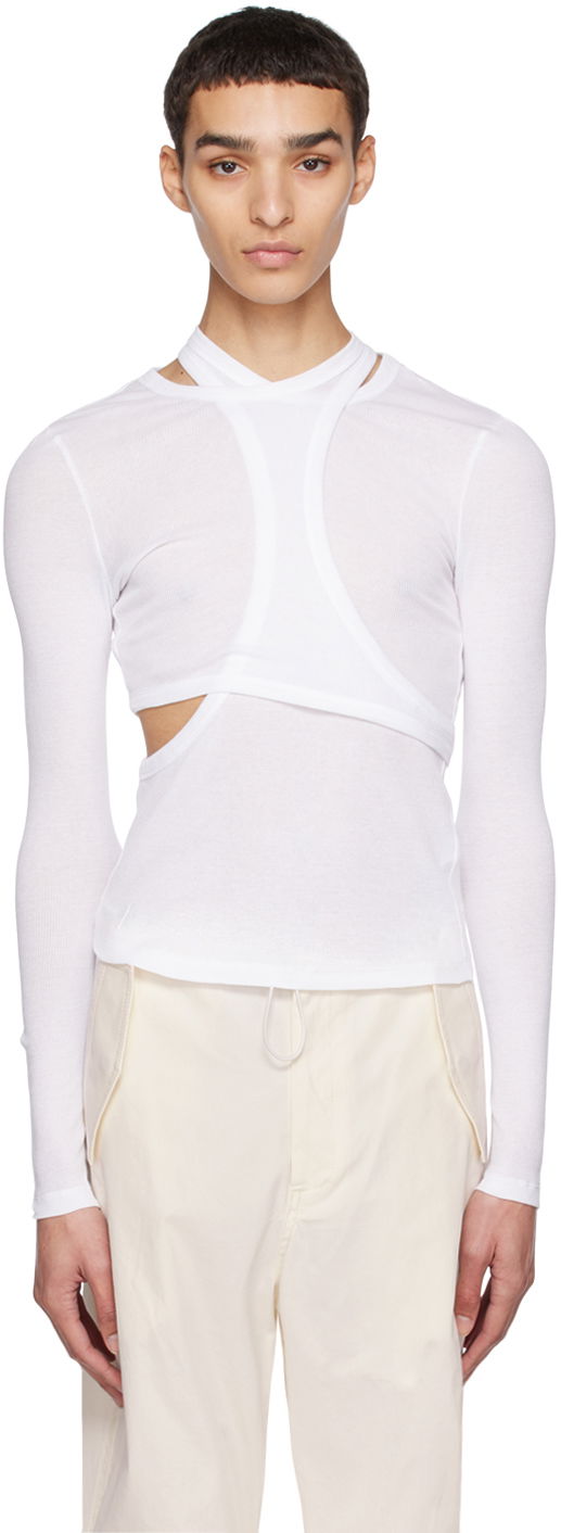 T-shirt Dion Lee Modular Cutout Long Sleeve T-Shirt Hvid | C3102R23