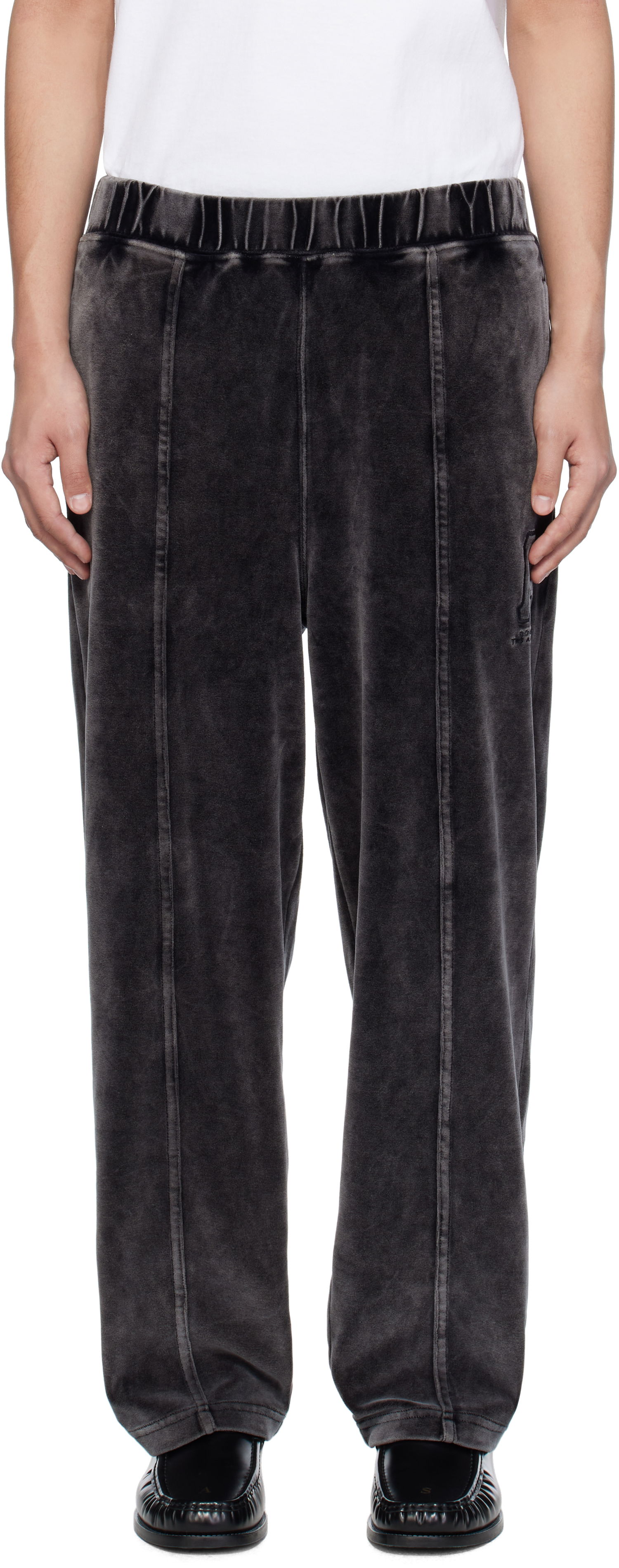 Joggingbukser AAPE by A Bathing Ape AAPE by A Bathing Ape Injection Velour Sweatpants Sort | AAPPTMC623XXNBKL, 0