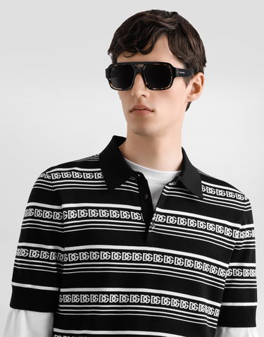 Polo skjorte Dolce & Gabbana Dolce & Gabbana Silk Knit Logo Polo Shirt Sort | GXZ02TJBSN4N0004, 3