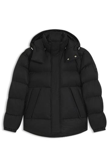 Puffer jakke BOSS Water-Repellent Monogram Jacquard Puffer Jacket Sort | 50548727, 0