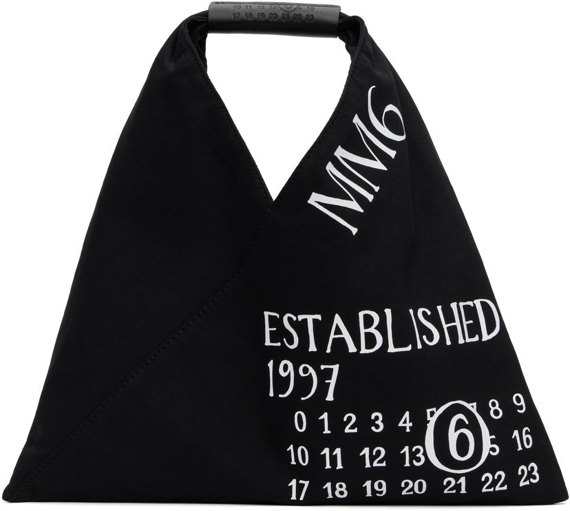 Håndtaske Maison Margiela Maison Margiela Mini Jersey Tote 'Established Print' Sort | SB6WD0013 P7260