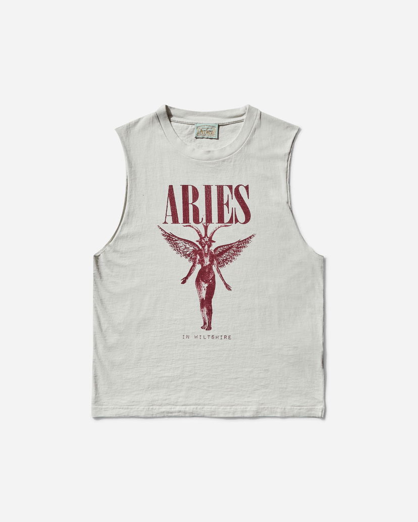 Tanktop Aries Faded Muscle Vest Beige | AR4002703 OFFWHT