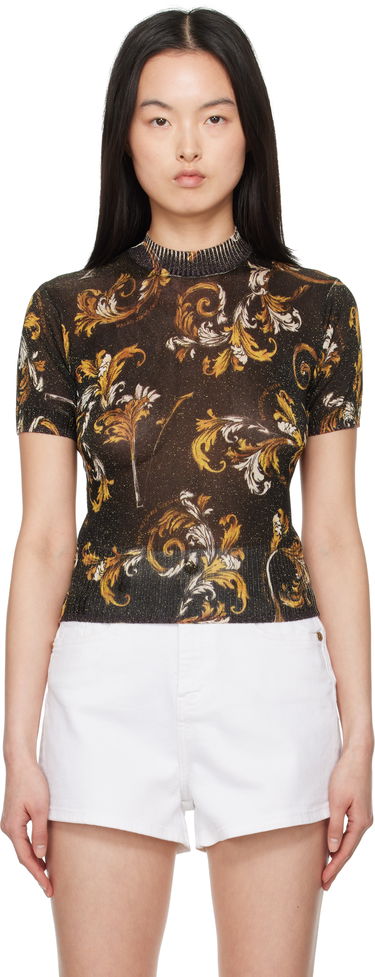 T-shirt Versace Versace Jeans Couture Barocco Lurex Knit Top Sort | E78HAFM07_ECMN45, 0