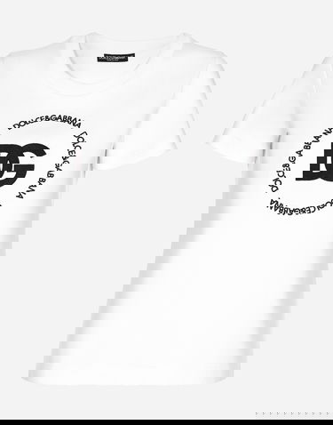 T-shirt Dolce & Gabbana Jersey T-shirt With Dg Logo Hvid | F8T00ZGDB5UW0800, 3