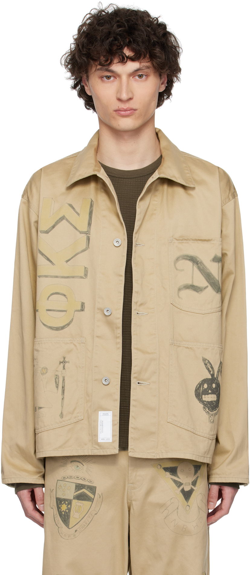 Jakke Neighborhood Neighborhood Memorial Coverall Jacket Beige | 251AQNH-JKM01