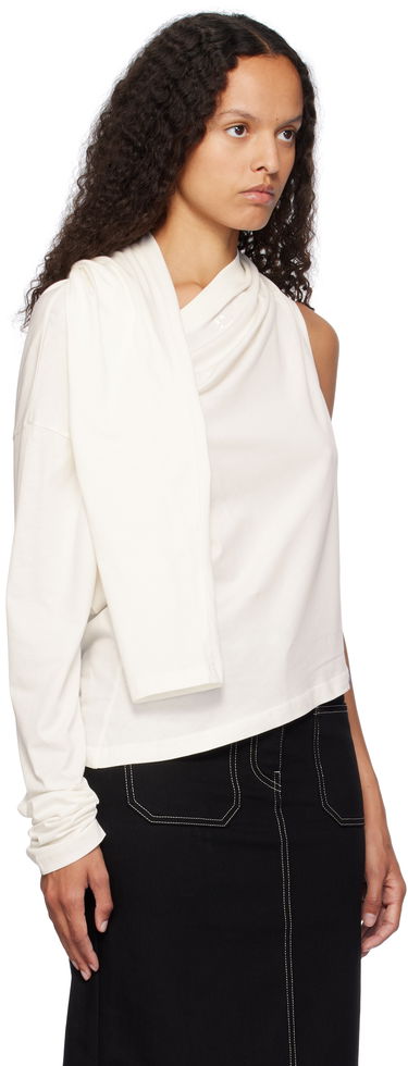 Tanktop Courrèges Courrèges Asymmetric Off Shoulder T-Shirt Hvid | 424JTS154JS0175, 1