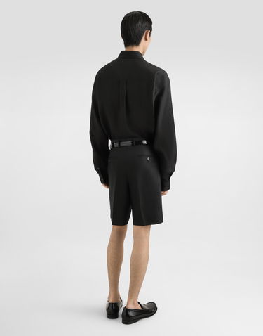 Skjorte Dolce & Gabbana Dolce & Gabbana Heraldic Patch Linen Shirt Sort | G5MS2ZFU4IKN0000, 2