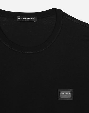 T-shirt Dolce & Gabbana Long-sleeved T-shirt With Logo Tag Sort | G8PV0TG7F2IN0000, 2