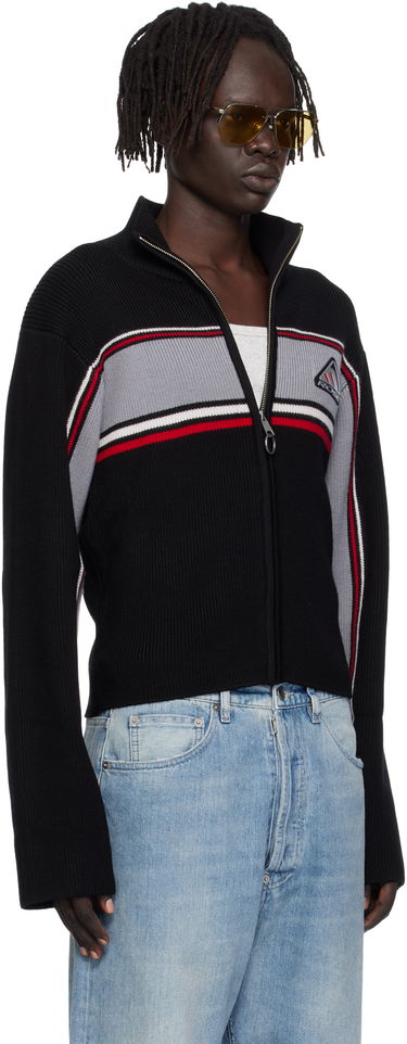 Sweatshirt Martine Rose Martine Rose Cropped Cable Zip-Up Sweatshirt Sort | 976YA09009, 1