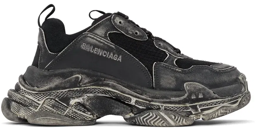 Sneakers og sko Balenciaga Black Faded Triple S Sort | 536737-W3CN3-1000, 0