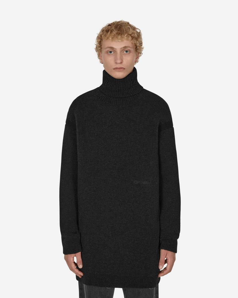 Sweater Off-White Micro Bouclé Knit Turtleneck Black Sort | OMHF039F22KNI001 1010
