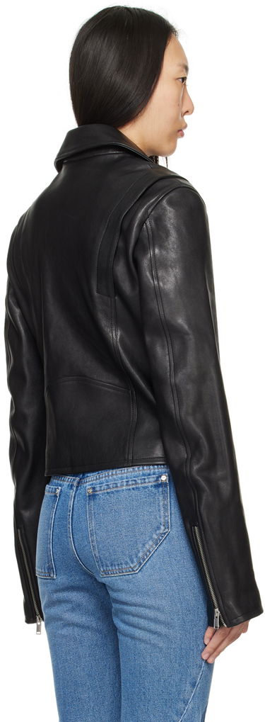 Jakke Dion Lee Cropped Leather Biker Jacket Sort | C4048P23, 2