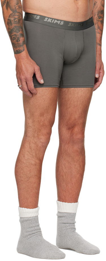 Boksere SKIMS Stretch Boxer Briefs, Three-Pack Grå | BO-BBR-5630M, 4