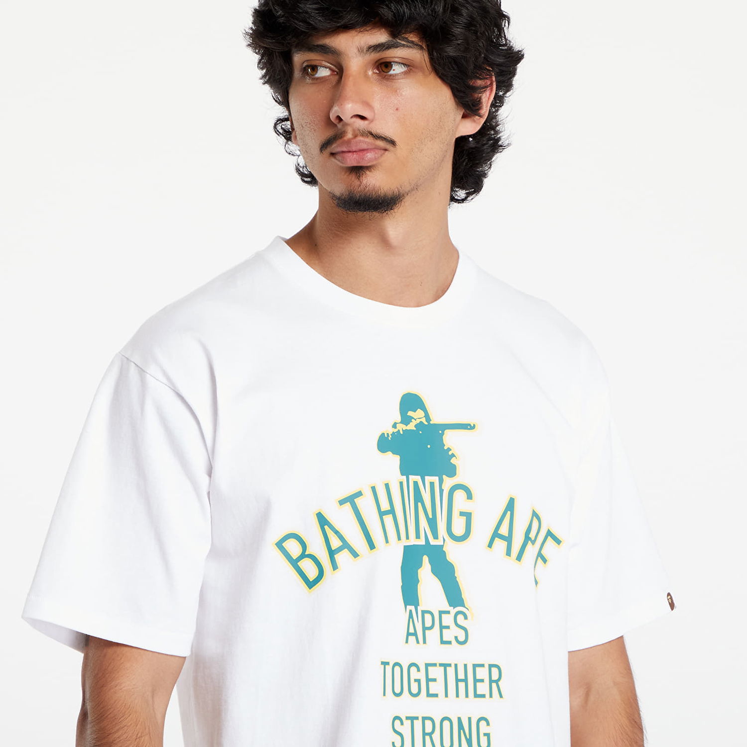 T-shirt BAPE A BATHING APE Soldier Ats Tee White Hvid | 001TEK301056M WHT, 1