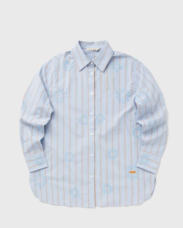Skjorte ØLÅF Embroidered Sun Striped Shirt Blå | W210301-SURF-BLUE, 0
