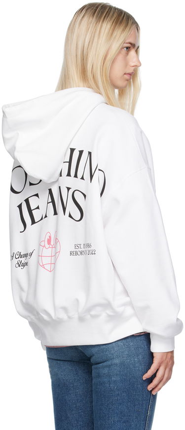 Sweatshirt Moschino Jeans Globe Print Hoodie Hvid | 242K11701, 2