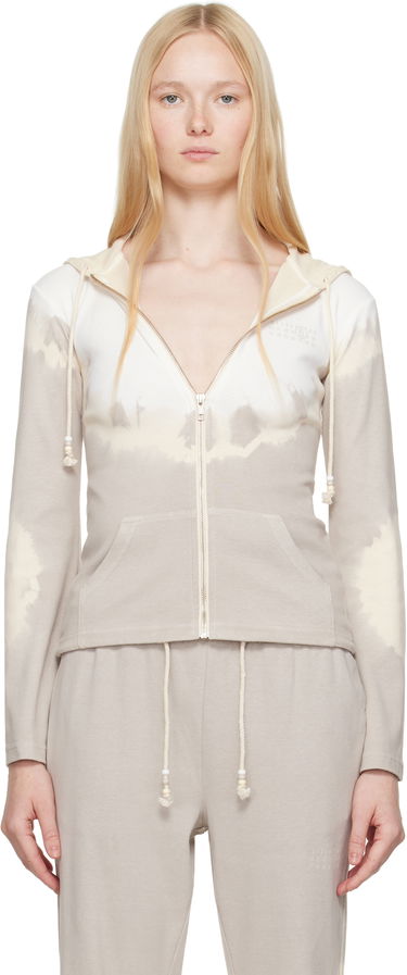 Sweatshirt Maison Margiela MM6 Maison Margiela Interlock Cotton Jersey Zip-Up Hoodie Beige | S62HG0028 M20110, 0