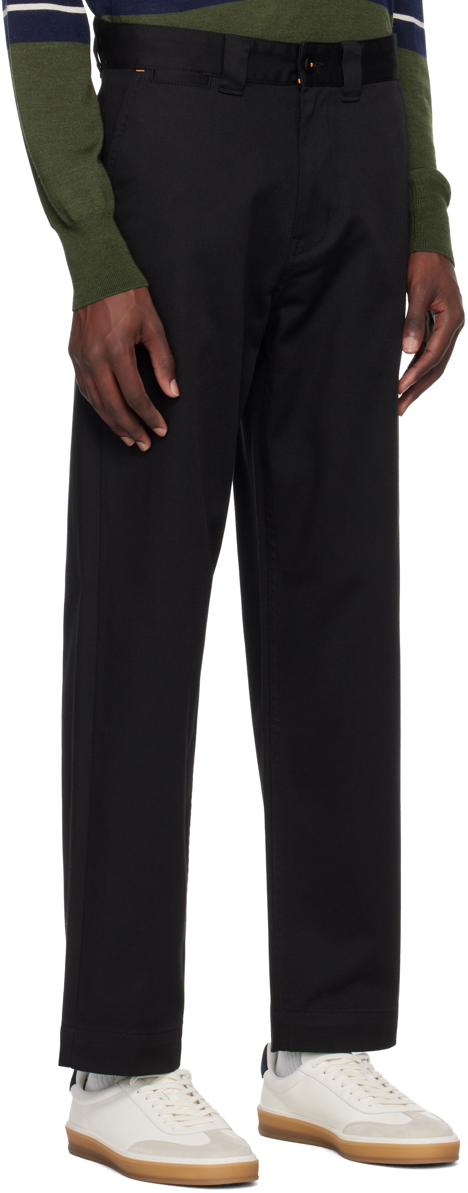 Bukser BOSS BOSS Logo Patch Straight Leg Trousers Sort | 50545304, 1