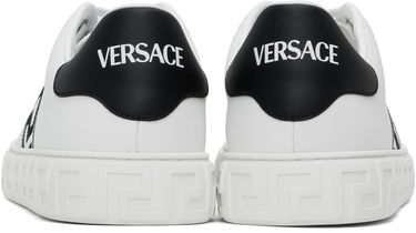 Sneakers og sko Versace White Embroidered Greca Sneakers Hvid | 1014460_1A00776, 2