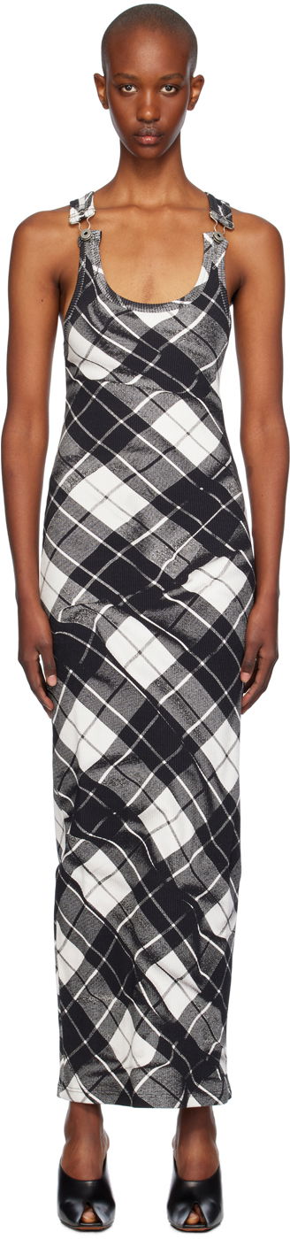 Kjole Jean Paul Gaultier Gaultier Tartan Maxi Dress Sort | 24/31-F-RO302-J565-000201