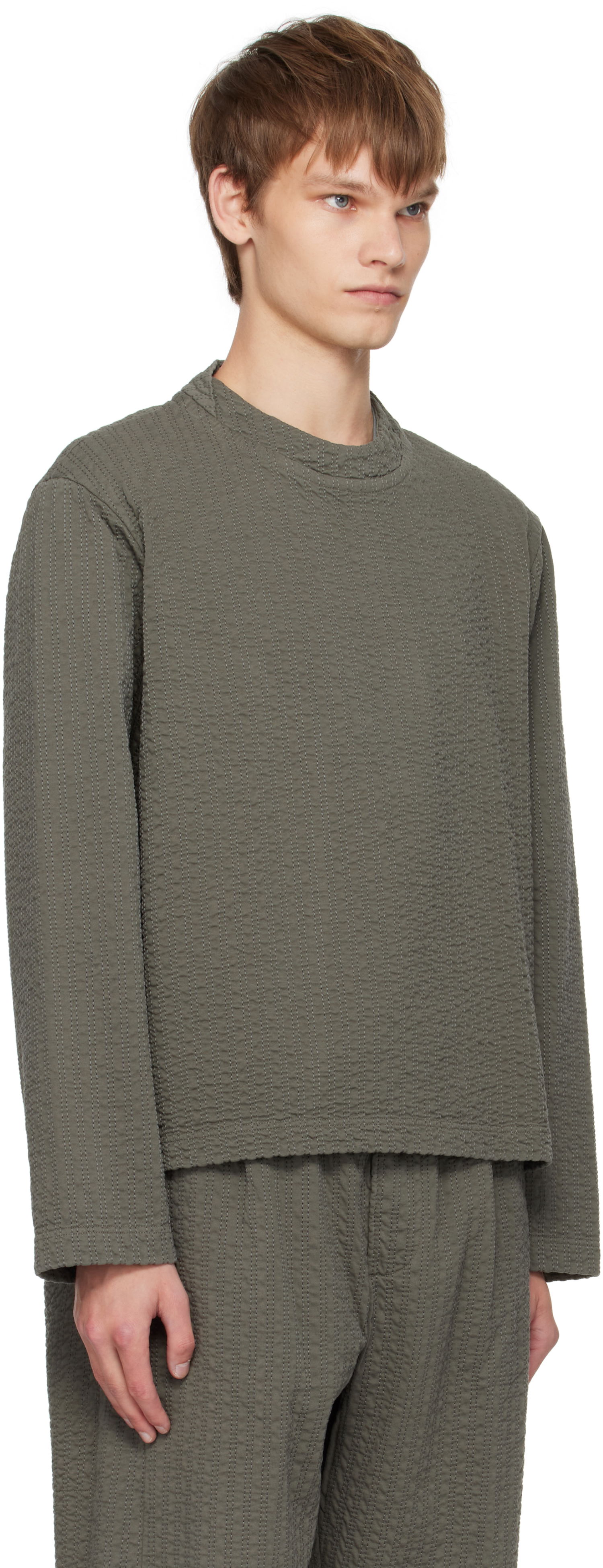 T-shirt Craig Green Craig Green Embroidered Linestitch Smock T-Shirt Grøn | CGAW25CWOSHI69, 1