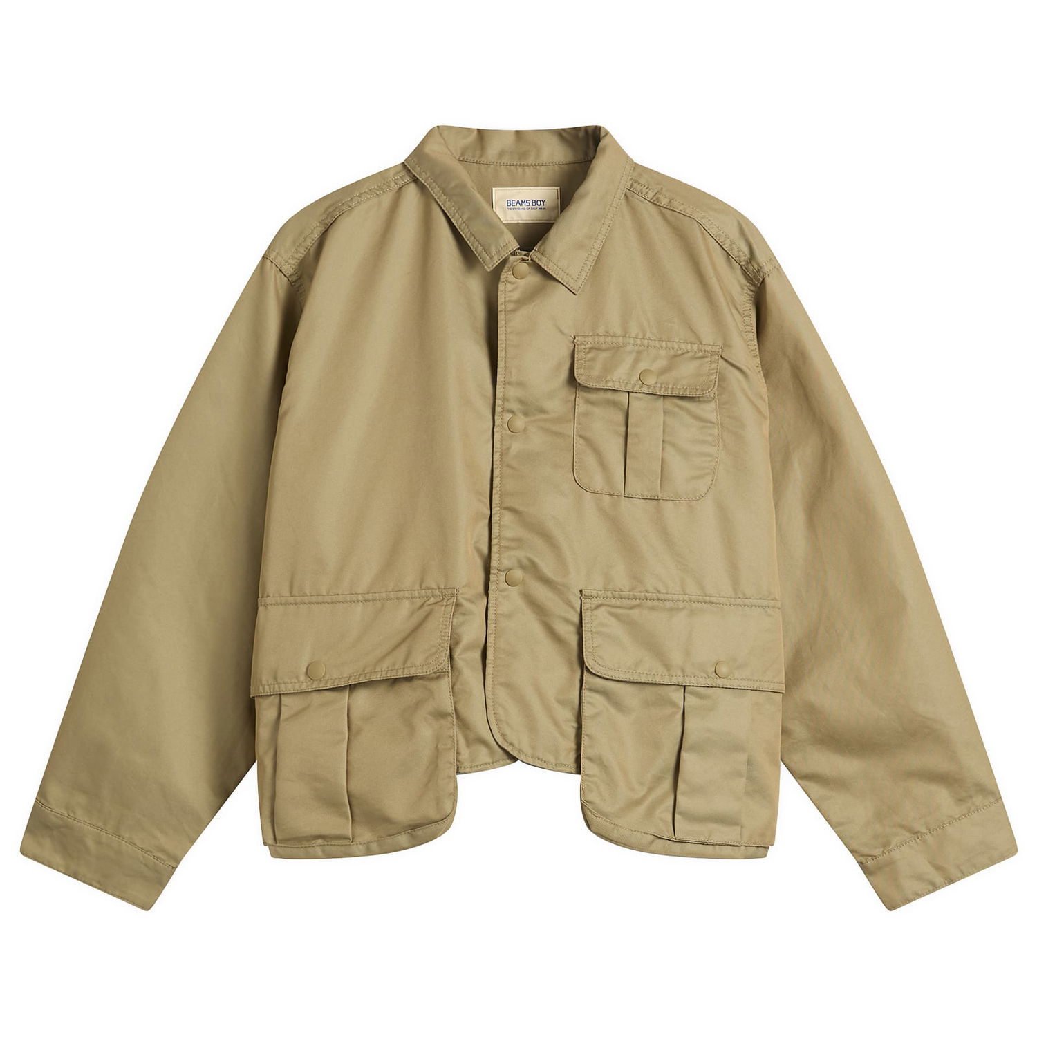 Jakke BEAMS Chambray Gabardine Short Fishing Jacket Beige | 1318-0412-120-20, 0