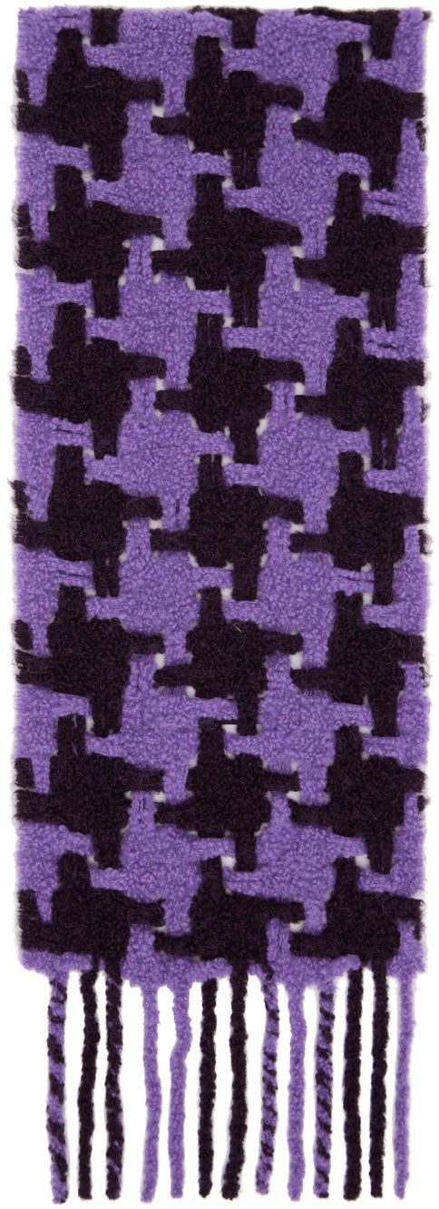Tørklæde Acne Studios Houndstooth Scarf Lilla | CA0153-, 0
