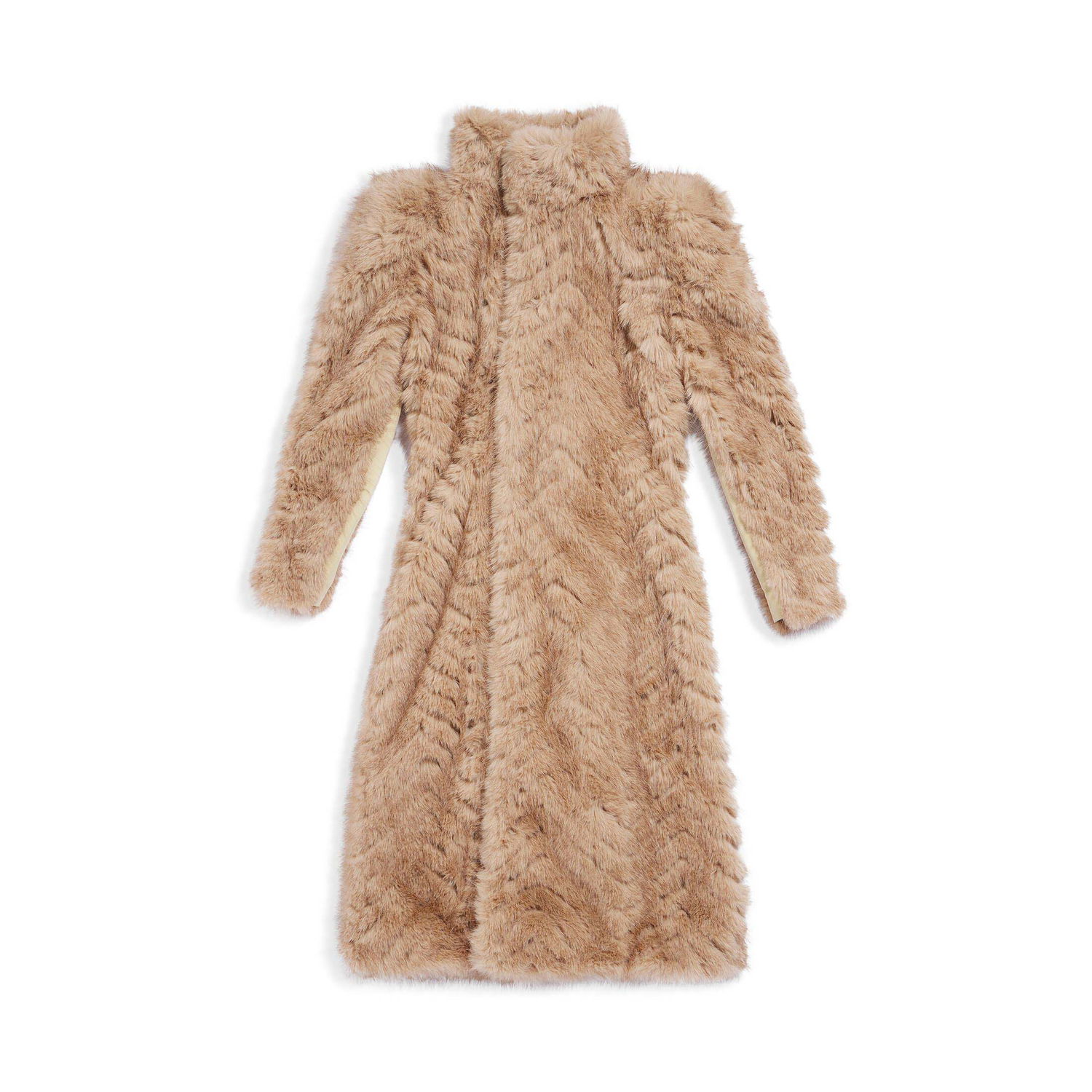 Frakker Balenciaga Round Shoulder Fitted Coat Beige | 768930TPQ142602, 0